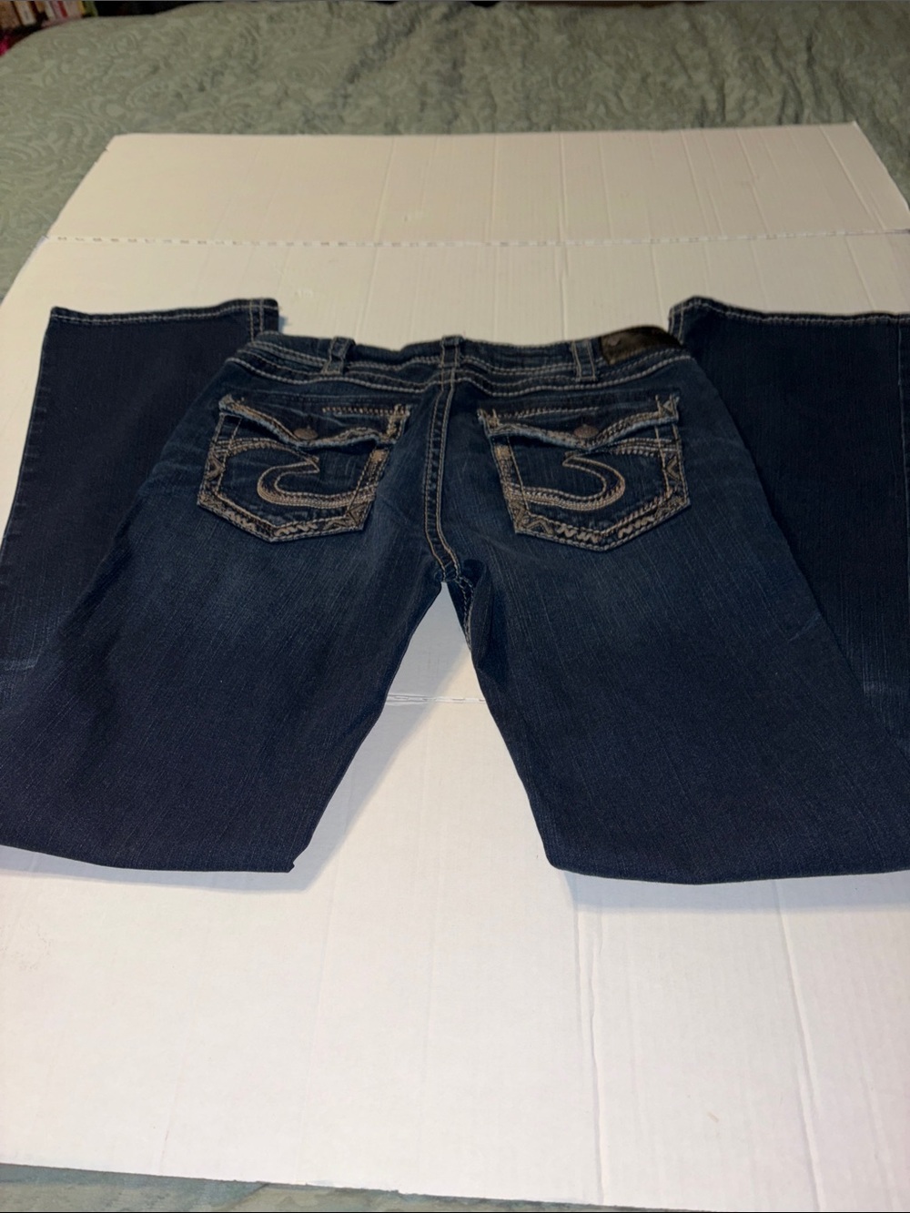 Suki mid slim boot Silver dark wash jeans size W31/L33